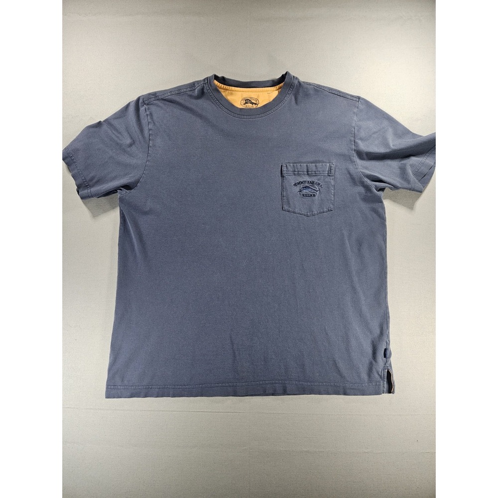Tommy Bahama Relax Men's L Pima Cotton Blue Cotton Pocket TShirt Marlin Logo Tee